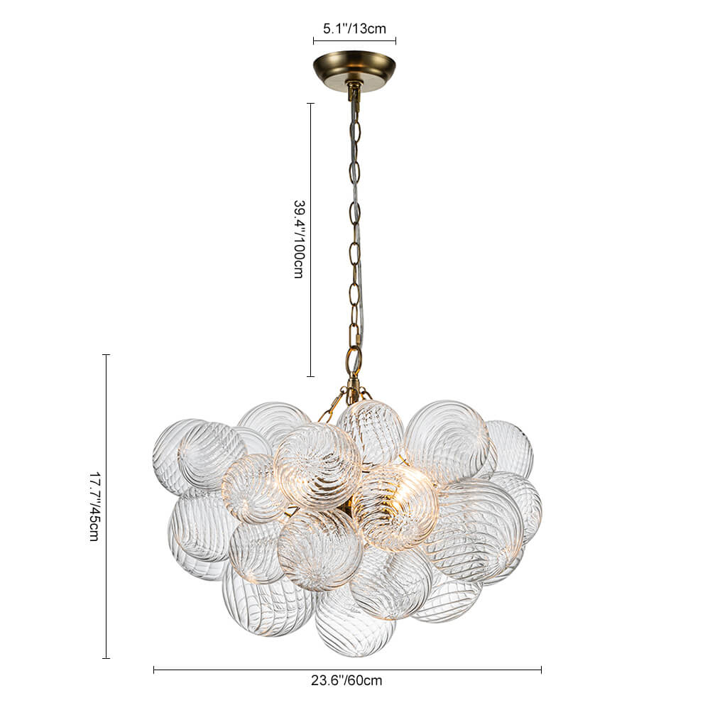 Stellia Bubble Art Brass Chandelier - Lamp Copper