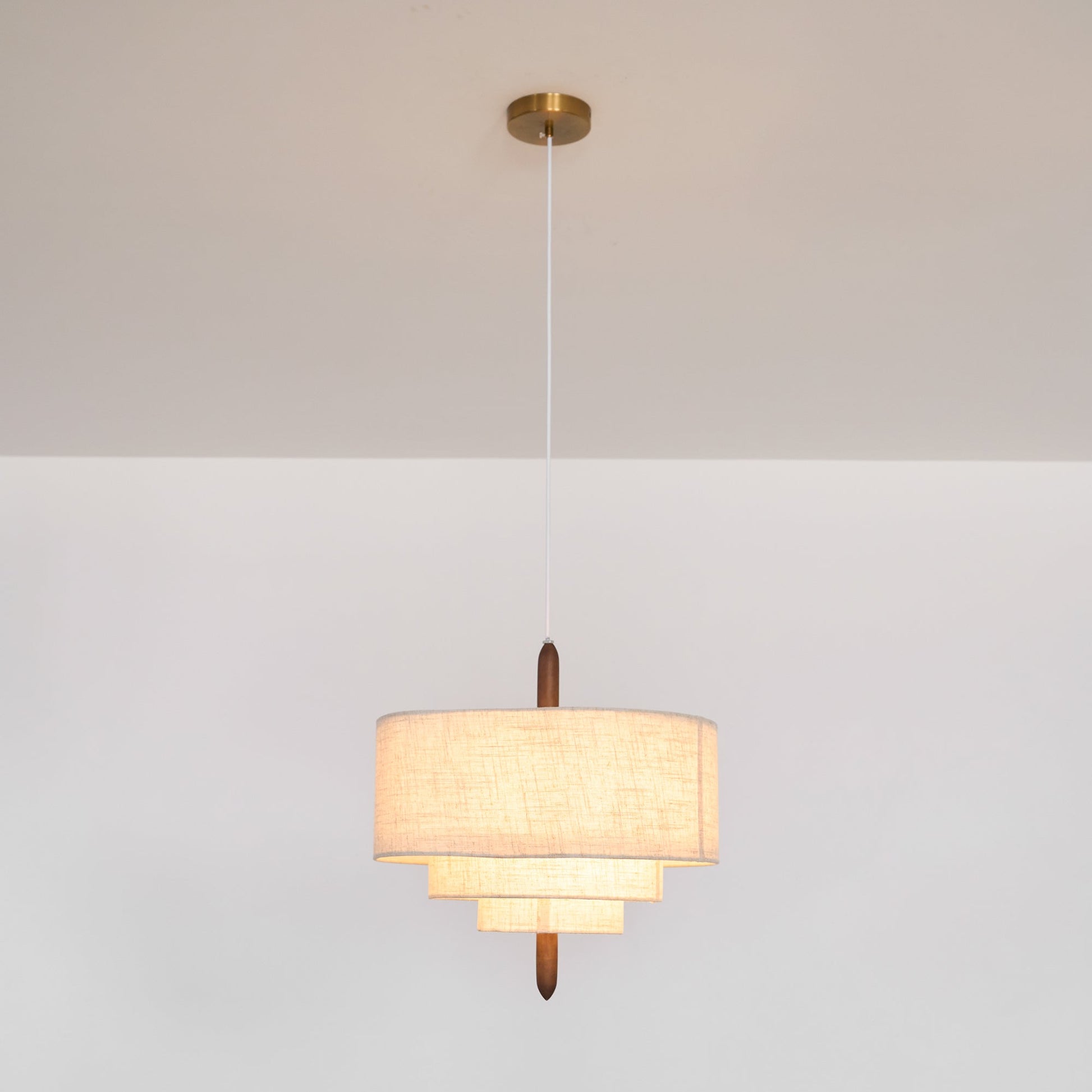 Altheus Premium Nordic Pebble Fabric Metal Pendant Lamp - Lamp Copper