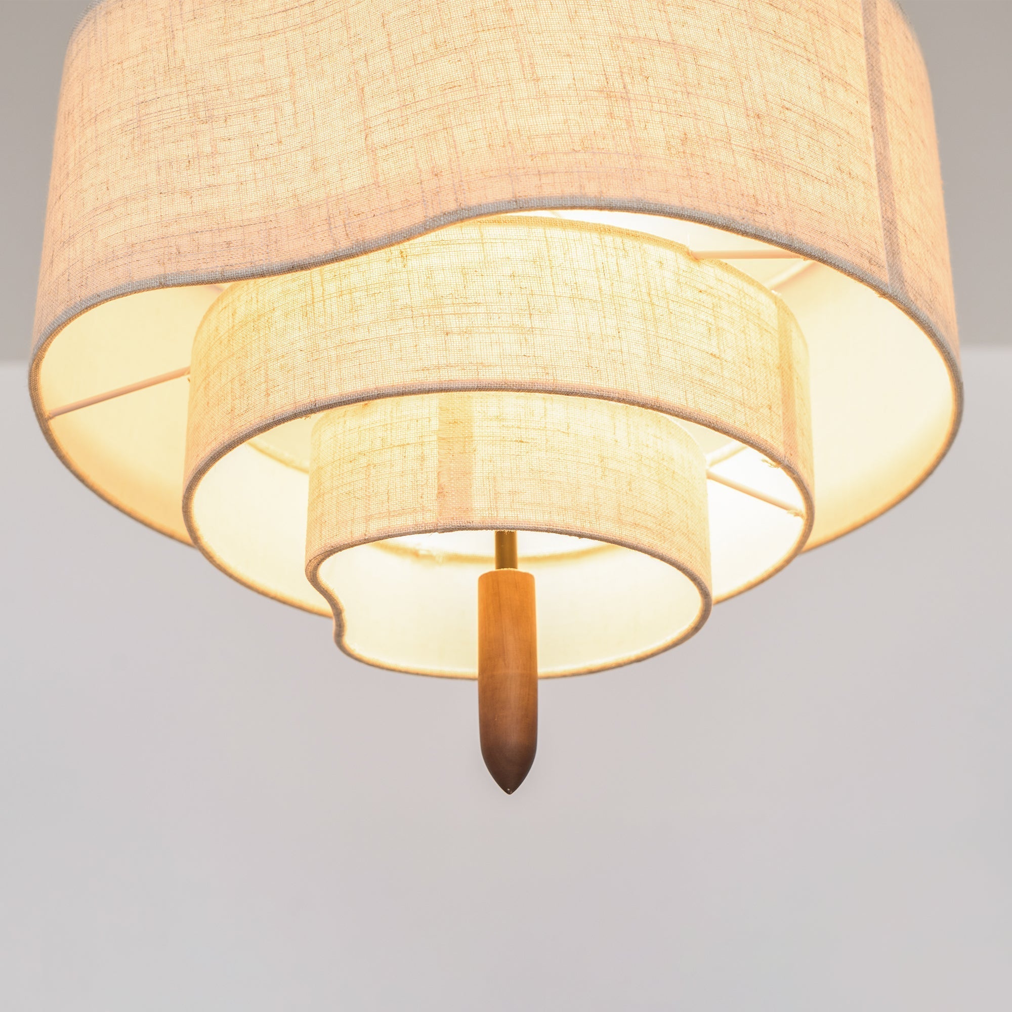 Altheus Premium Nordic Pebble Fabric Metal Pendant Lamp - Lamp Copper