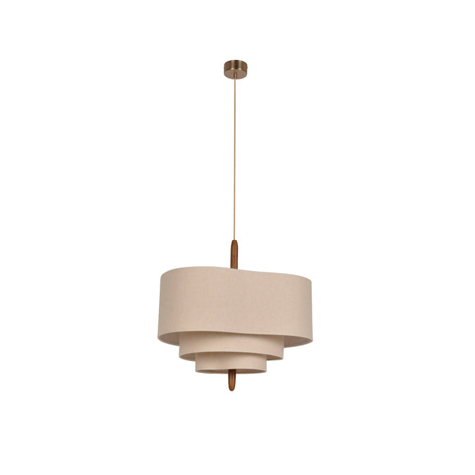 Altheus Premium Nordic Pebble Fabric Metal Pendant Lamp - Lamp Copper