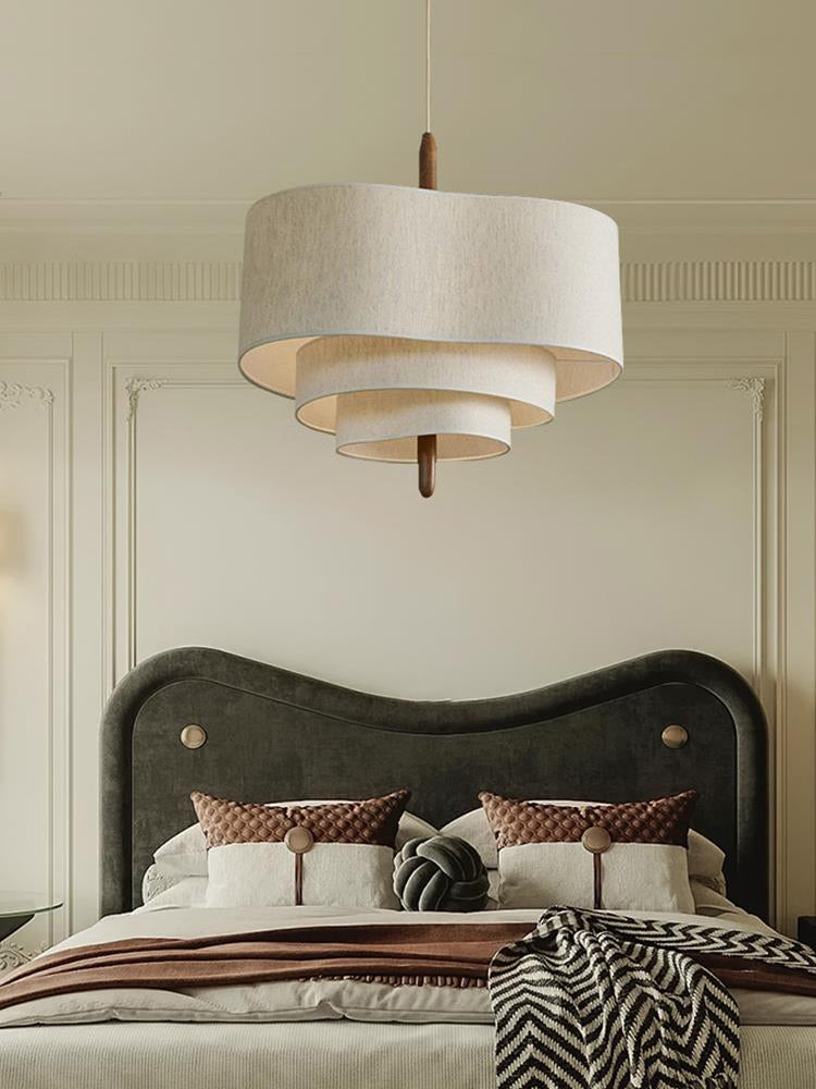 Altheus Premium Nordic Pebble Fabric Metal Pendant Lamp - Lamp Copper