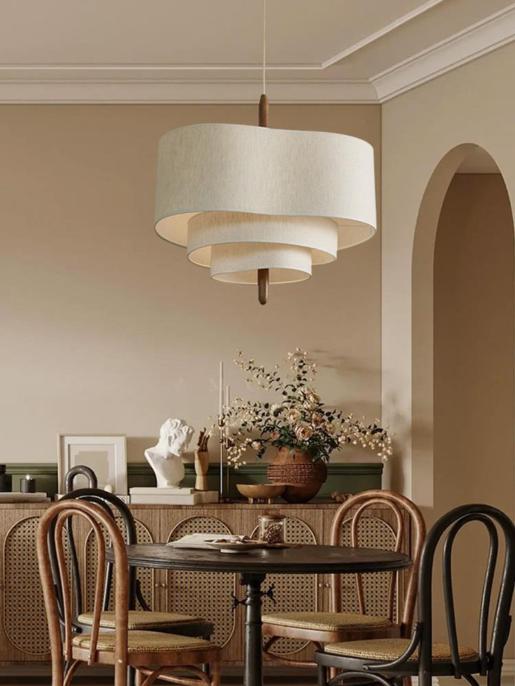 Altheus Premium Nordic Pebble Fabric Metal Pendant Lamp - Lamp Copper