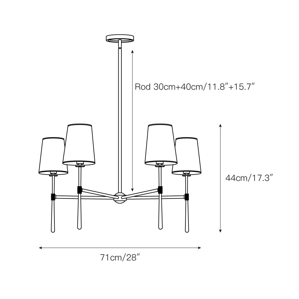 Varenne Round Chandelier - Lamp Copper