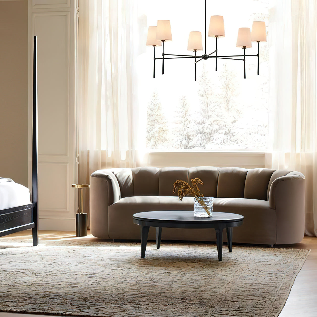 Varenne Round Chandelier - Lamp Copper