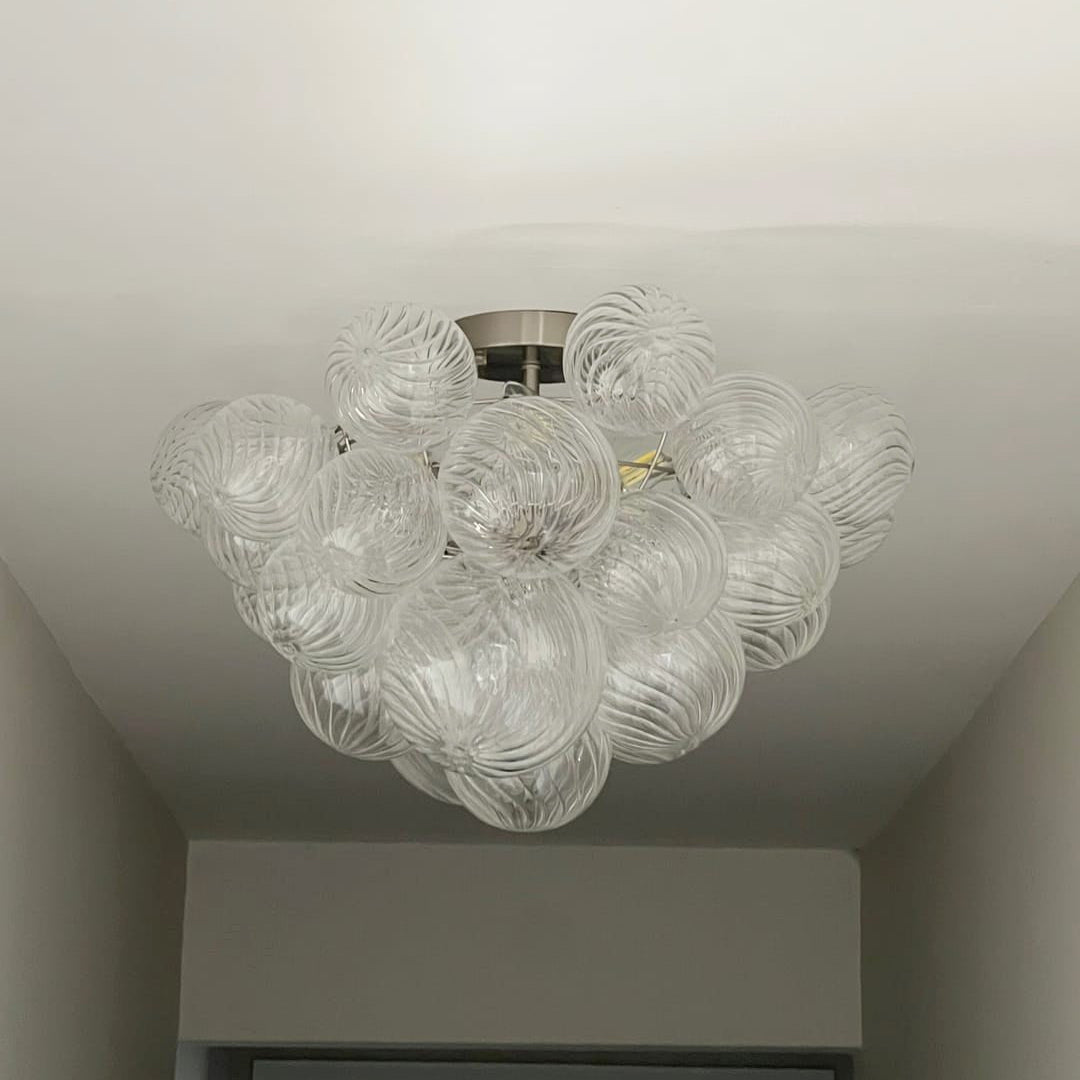 Elmyst Bubble Glass Semi Flush Chandelier - Lamp Copper
