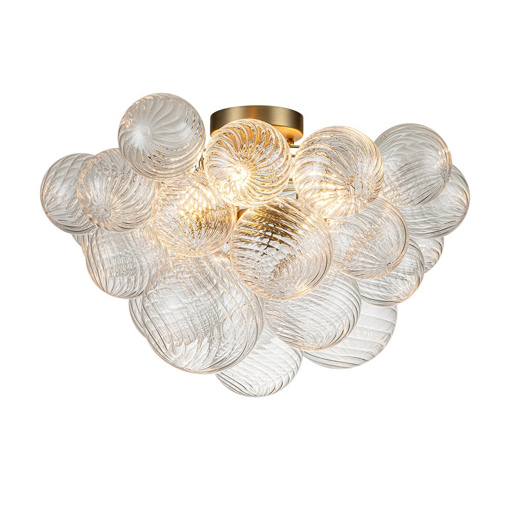 Elmyst Bubble Glass Semi Flush Chandelier - Lamp Copper