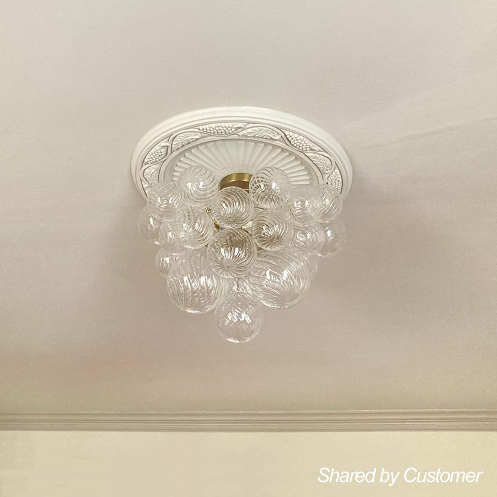 Elmyst Bubble Glass Semi Flush Chandelier - Lamp Copper