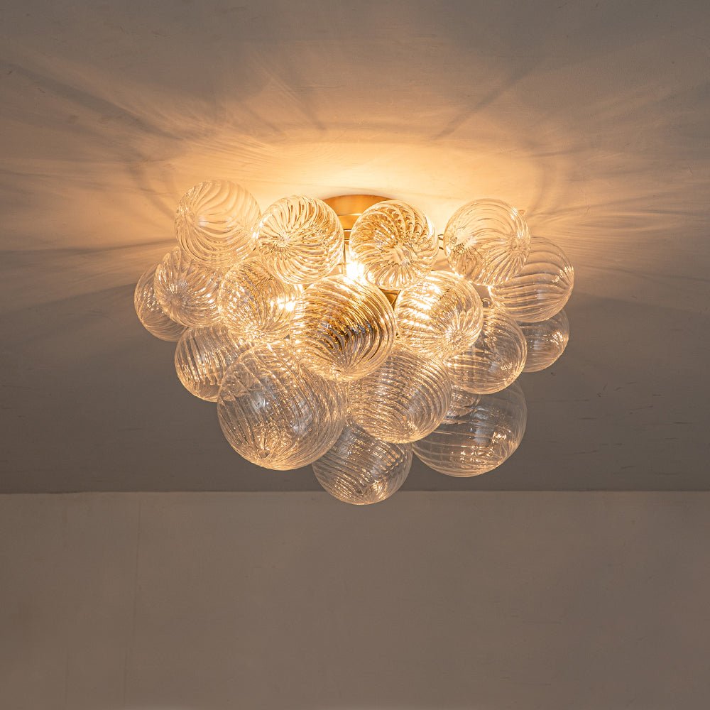 Elmyst Bubble Glass Semi Flush Chandelier - Lamp Copper