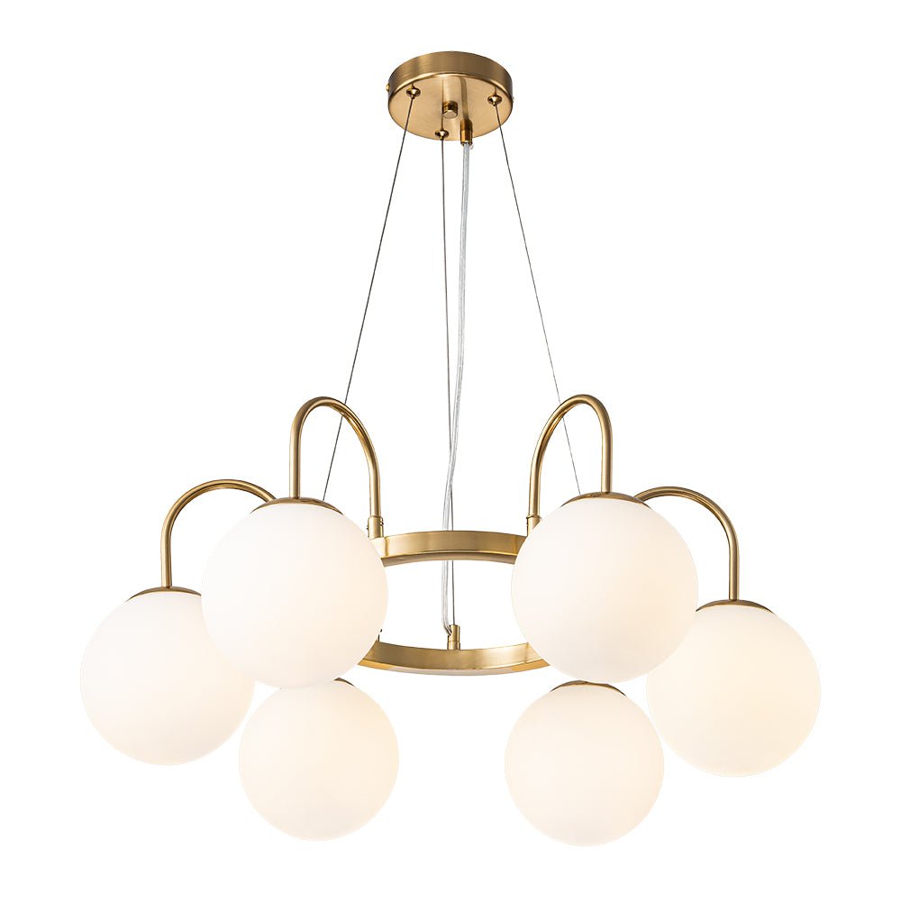 Ulfuvyt Frosted Globe Bubble Glass Chandelier - Lamp Copper