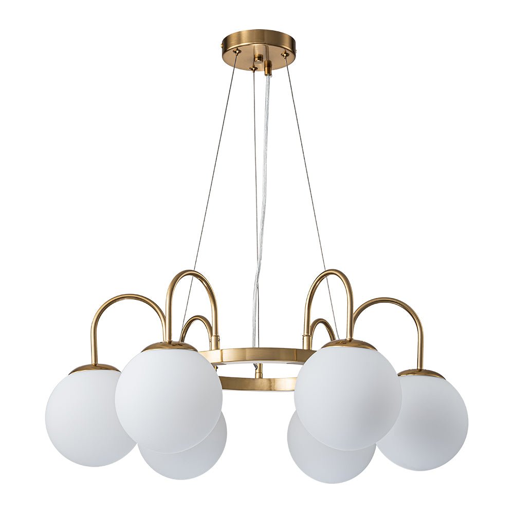 Ulfuvyt Frosted Globe Bubble Glass Chandelier - Lamp Copper