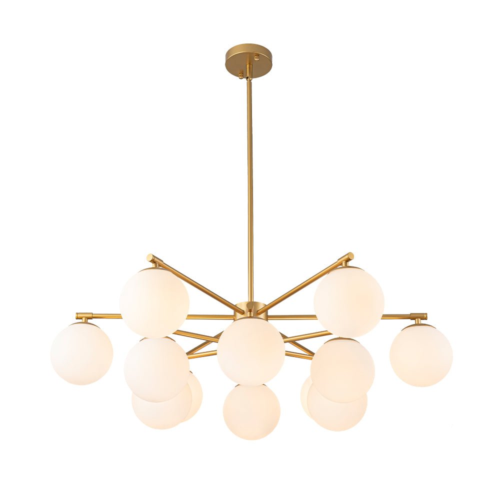 Xenuvux Sputnik Frosted Bubble Glass Pendant Chandelier - Lamp Copper