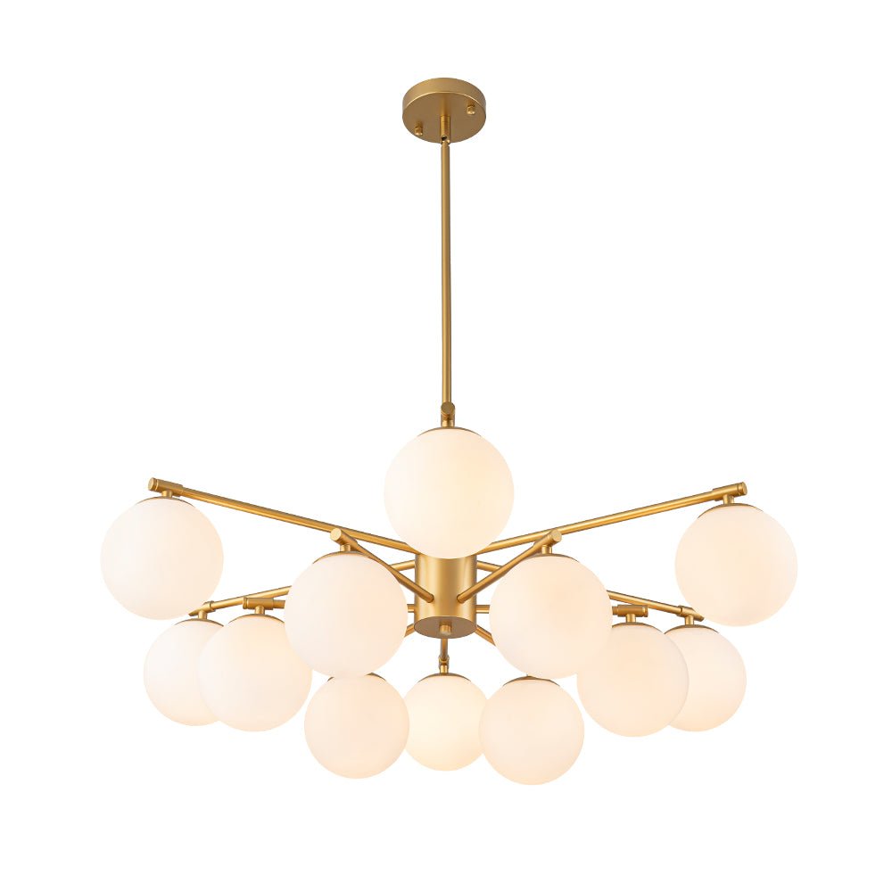 Xenuvux Sputnik Frosted Bubble Glass Pendant Chandelier - Lamp Copper