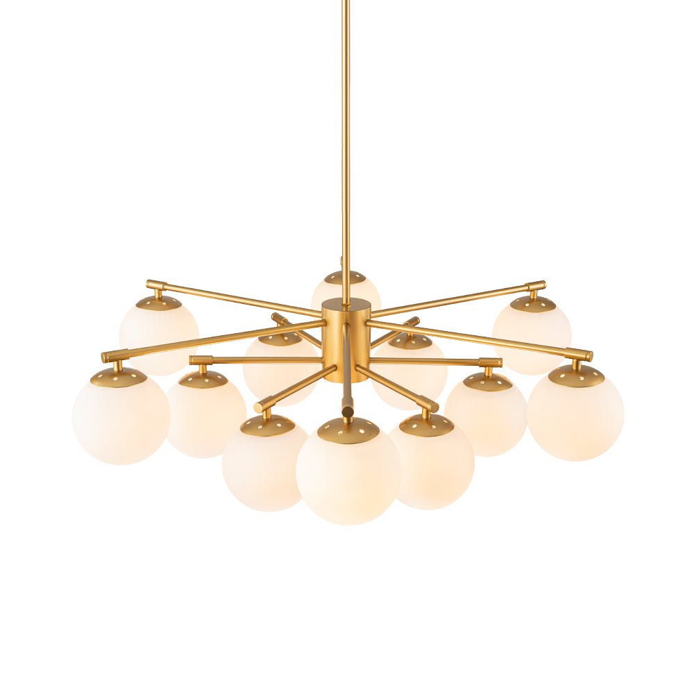 Xenuvux Sputnik Frosted Bubble Glass Pendant Chandelier - Lamp Copper