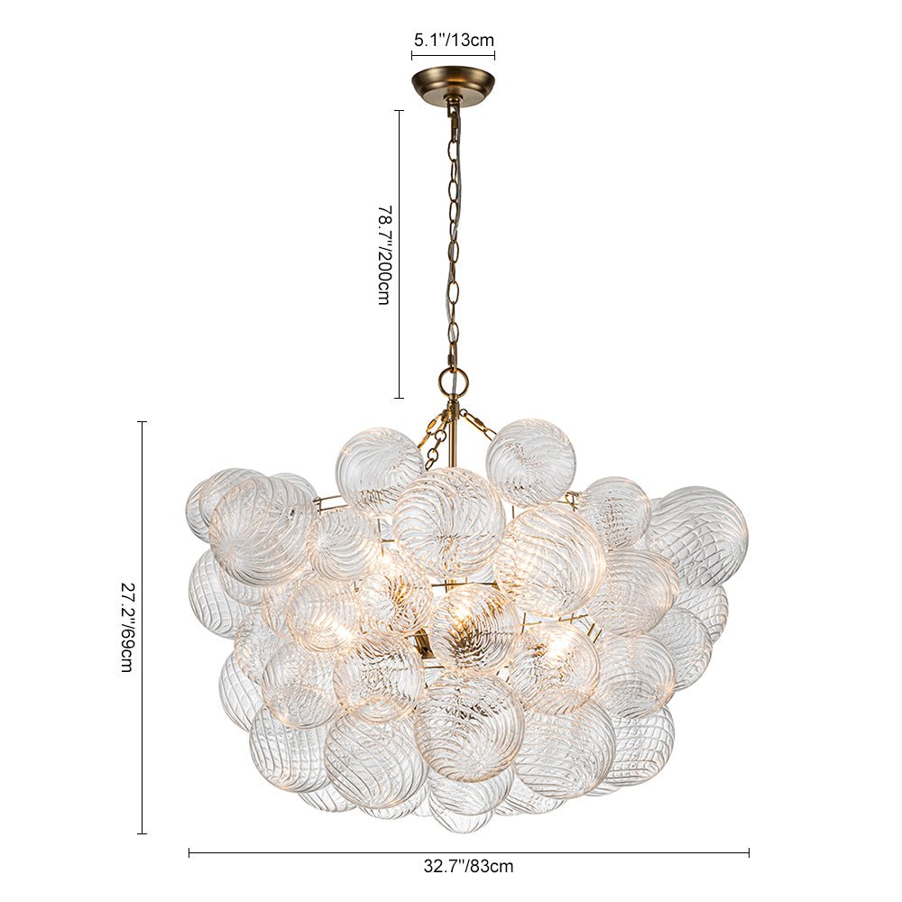 Stellia Bubble Art Brass Chandelier - Lamp Copper