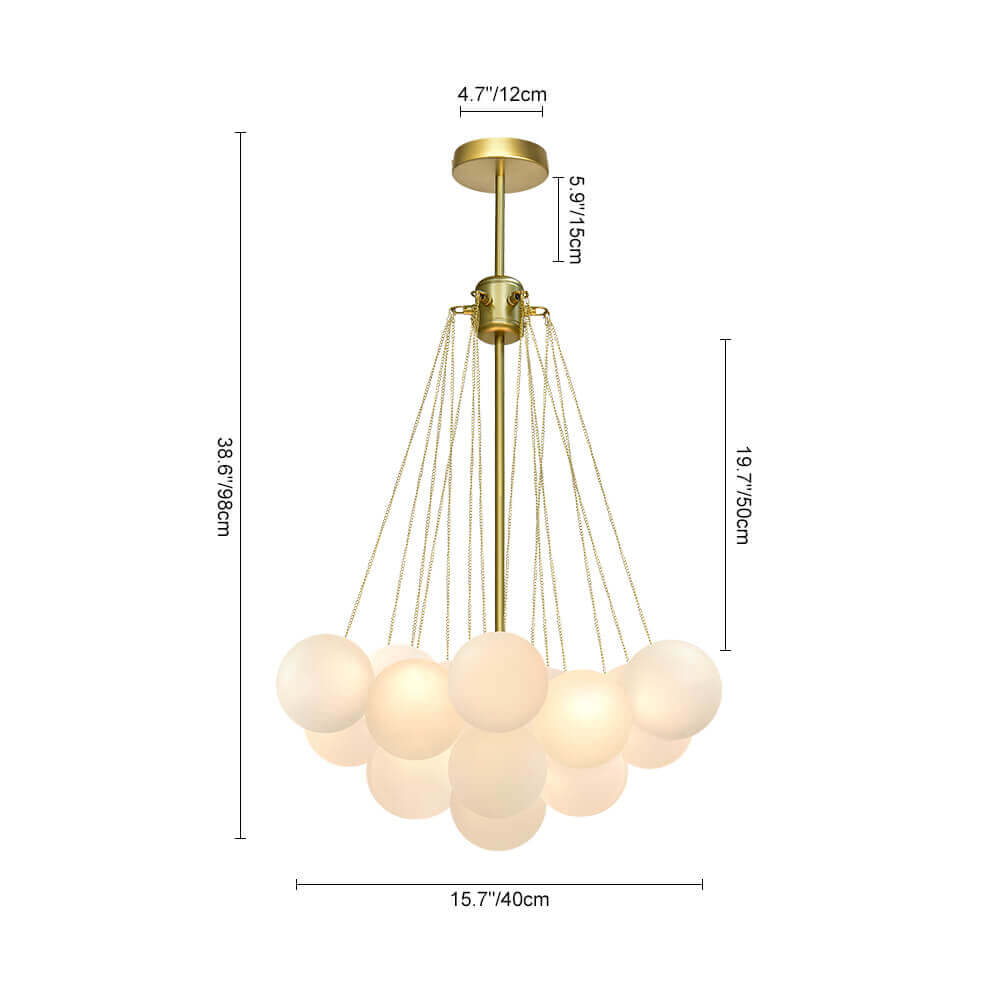 Hjemli Modern Metal Glass Chandelier - Lamp Copper