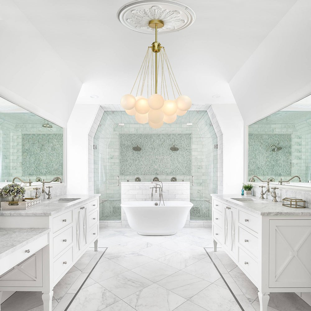 Hjemli Modern Metal Glass Chandelier - Lamp Copper