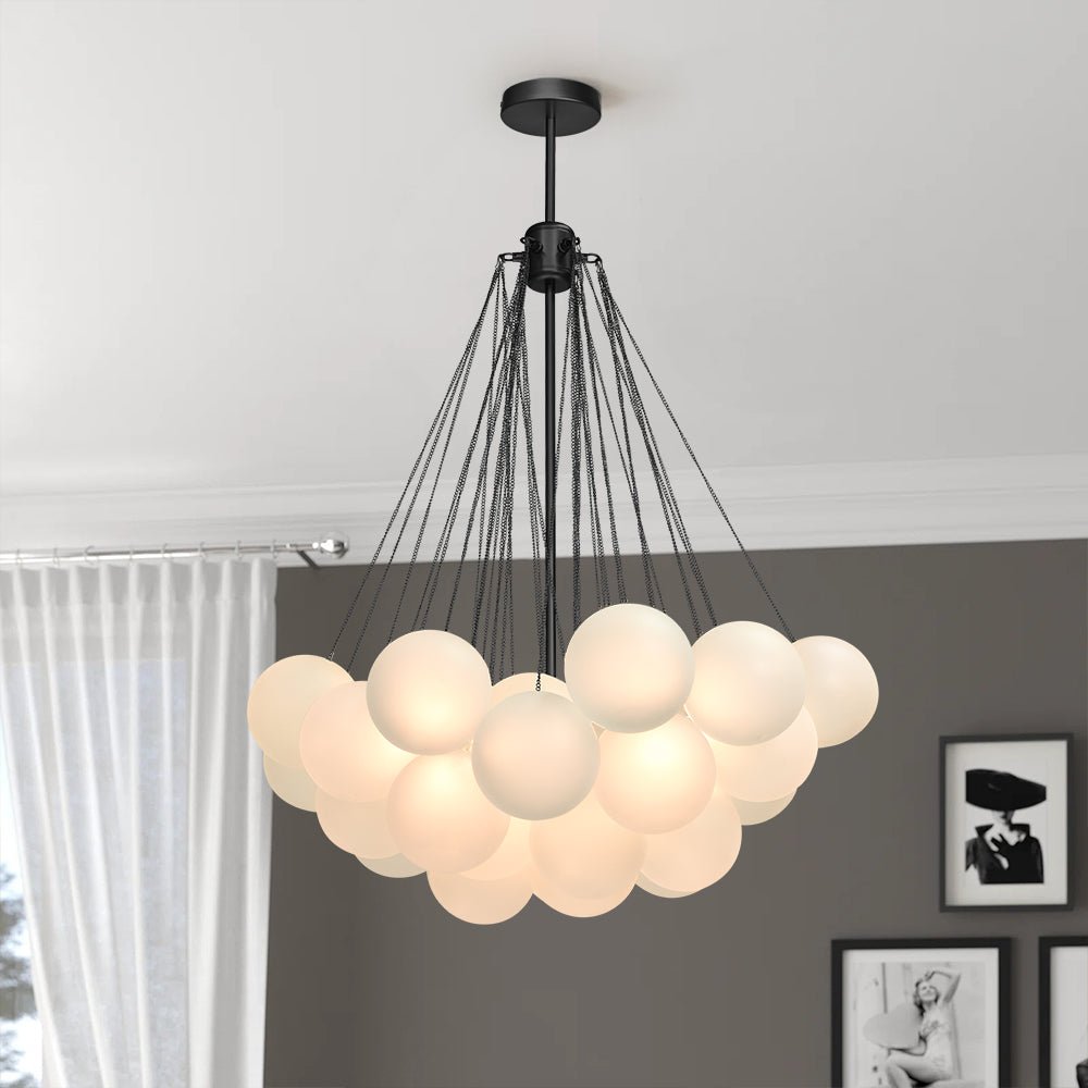 Hjemli Modern Metal Glass Chandelier - Lamp Copper