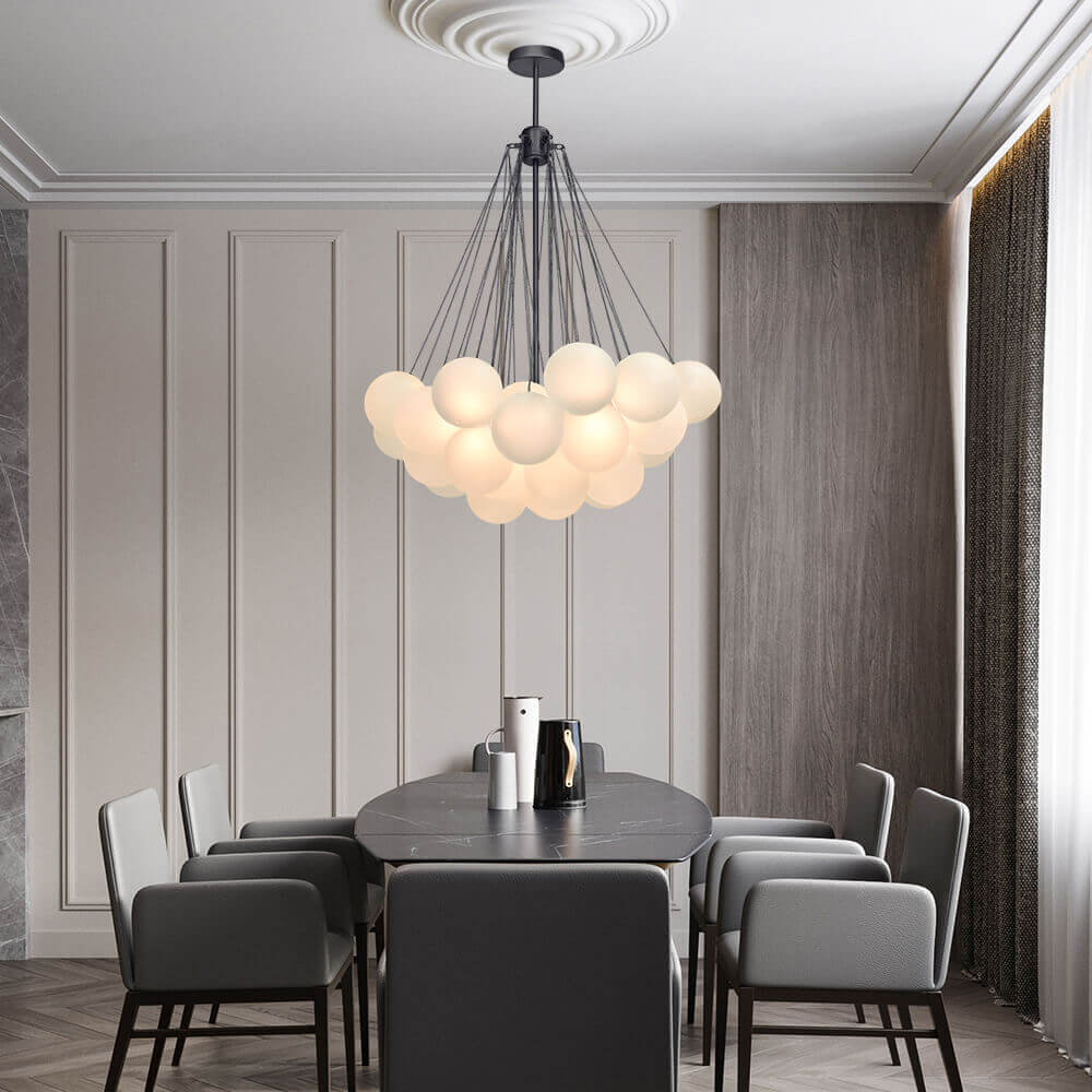 Hjemli Modern Metal Glass Chandelier - Lamp Copper