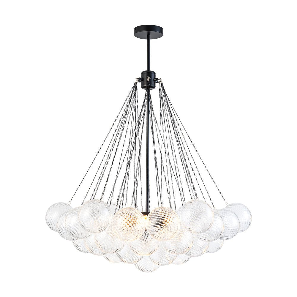 Aevuvox Glam Ribbed Globe Textured Cluster Glass Chandelier - Lamp Copper