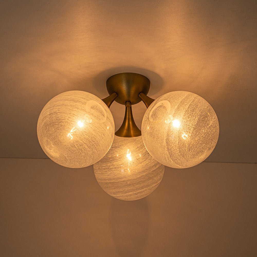 Tinduvox Cloud Opaque Glass Ceiling Light - Lamp Copper