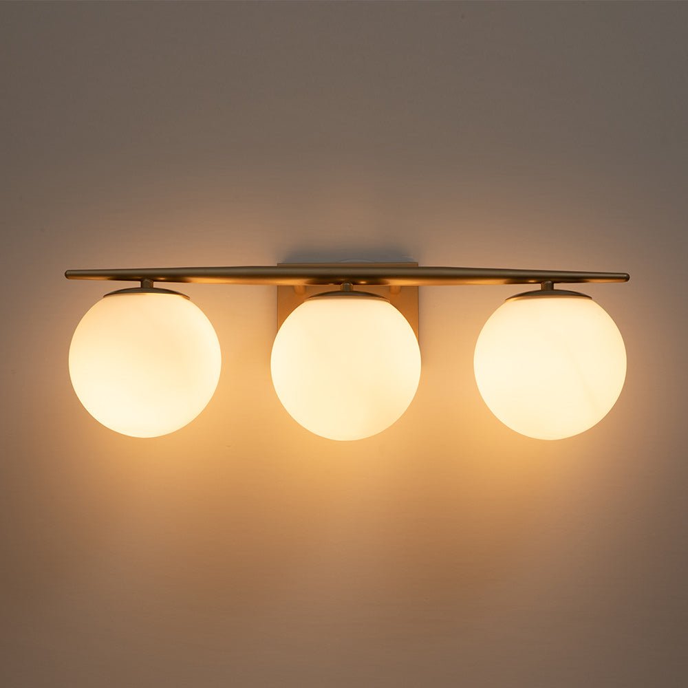 Ildvari Mid-century Opal Glass Vanity Light - Lamp Copper