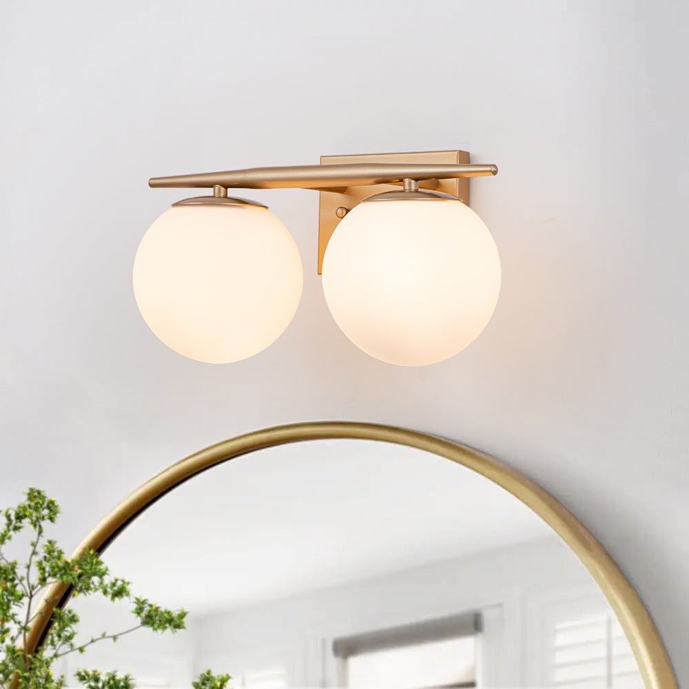 Ildvari Mid-century Opal Glass Vanity Light - Lamp Copper