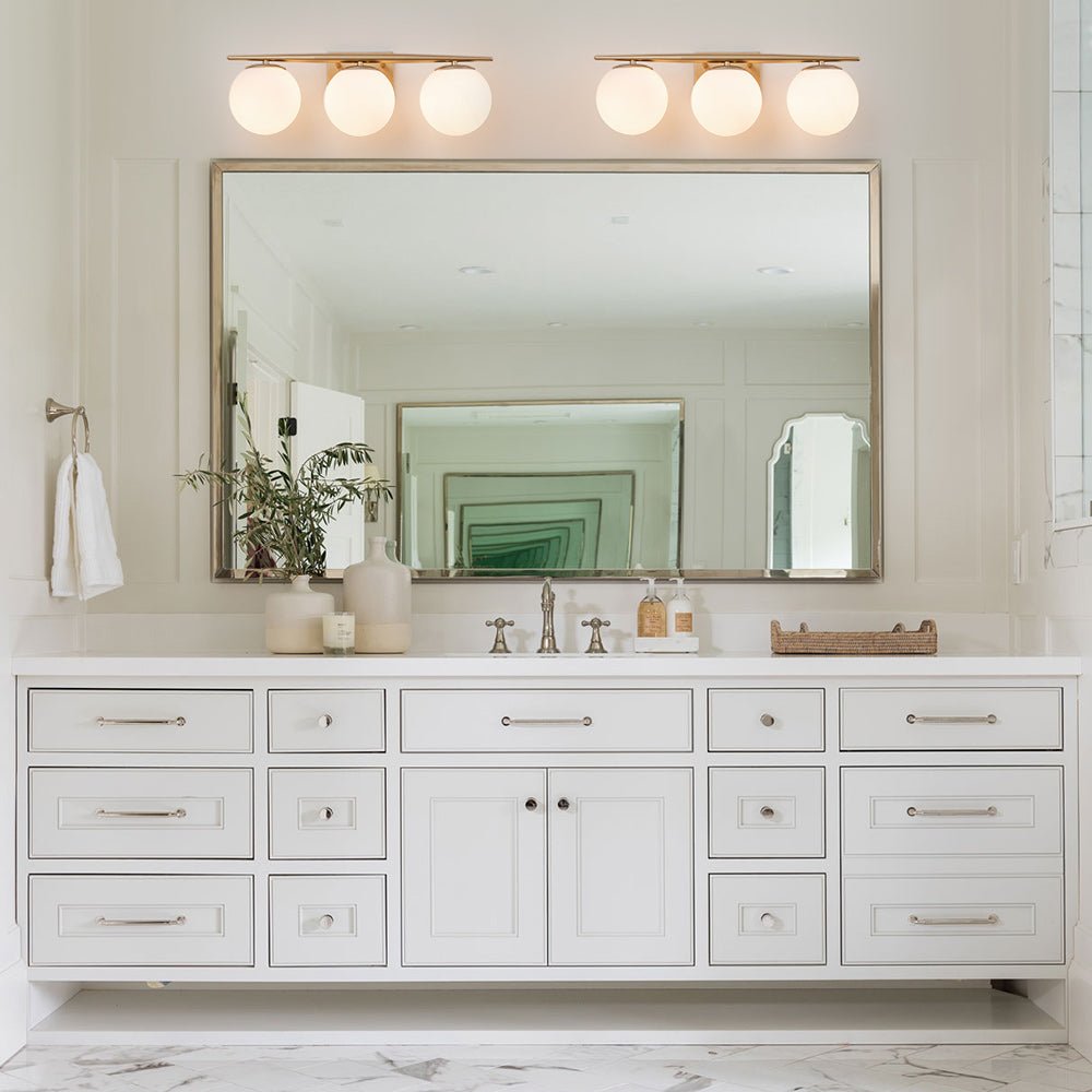 Ildvari Mid-century Opal Glass Vanity Light - Lamp Copper