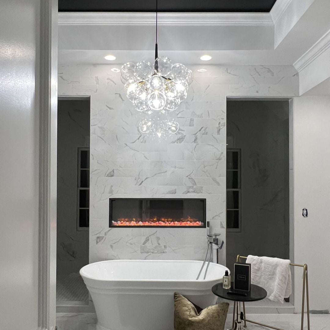 Luniva Modern Glass Chandelier - Lamp Copper