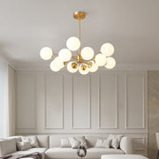 Glazia Minimalist Opal Glass Chandelier - Lamp Copper