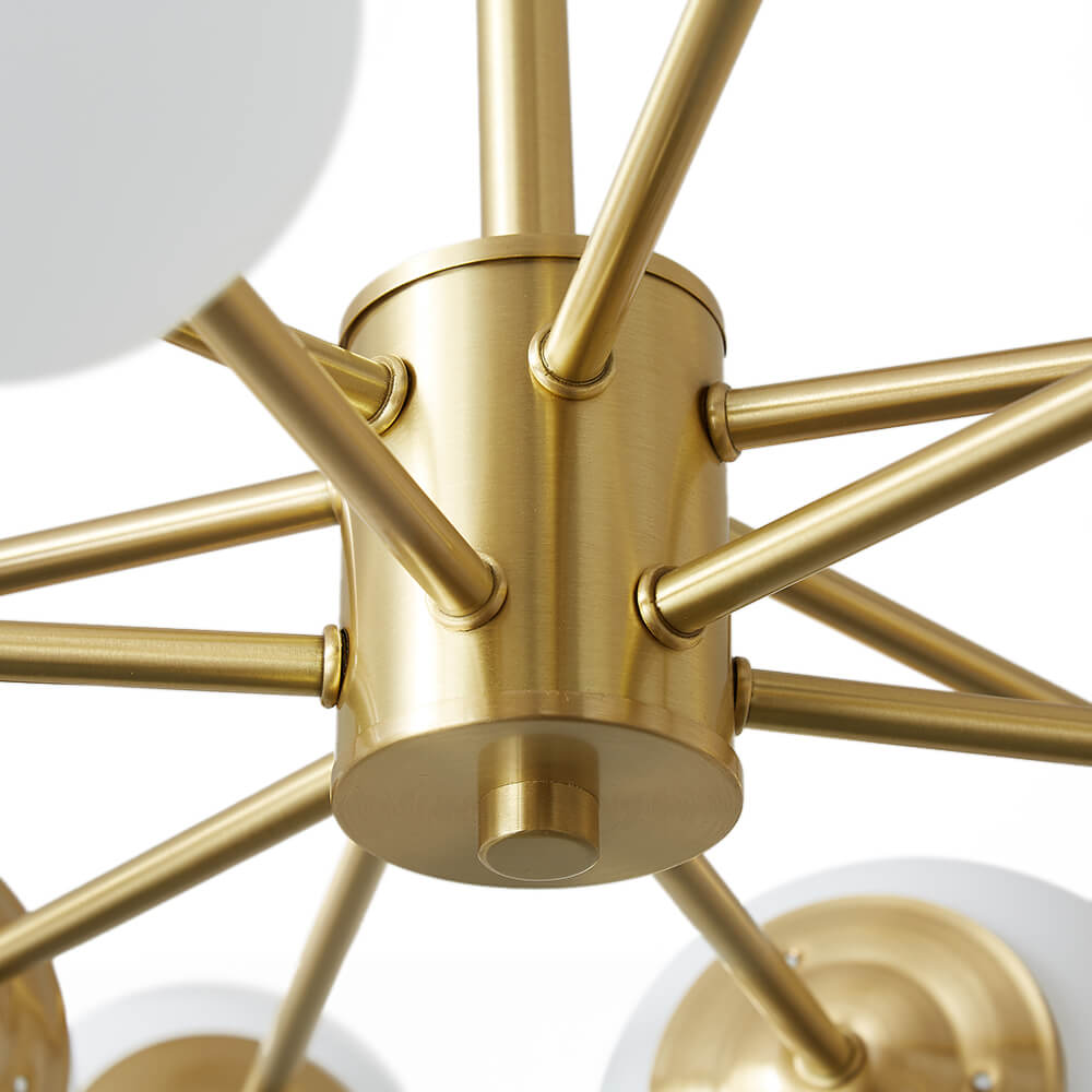 Glazia Minimalist Opal Glass Chandelier - Lamp Copper